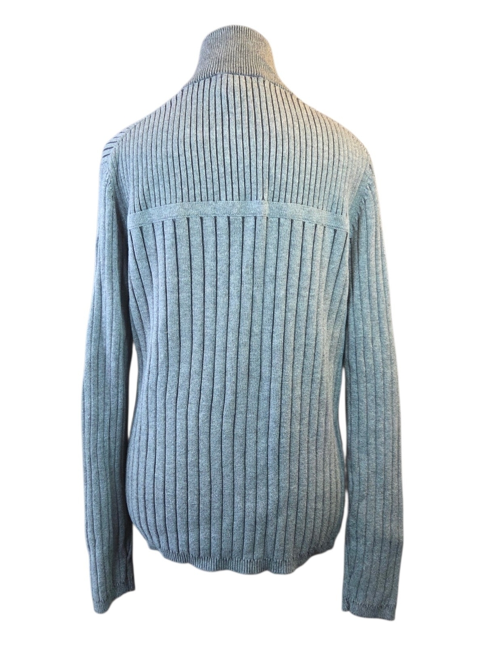Calvin Klein Jeans Men's Grey Ribbed Half-Zip Sweater Size Large - Picture 3 of 5